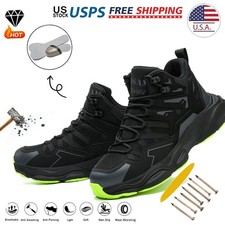 Safety Toe Work Sneakers Slipon work boots men Puncture Proof Shoes Anti‑Smash