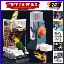 No Mess Bird Feeder Water Dispenser Set, Automatic Parrot Feeder Cage Accesso...