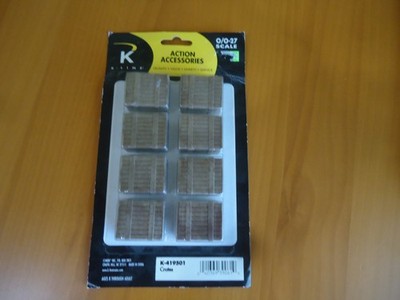 K-Line O Scale Action Accessories ''Crates'' Set of (8) Railroad Accoutrements
