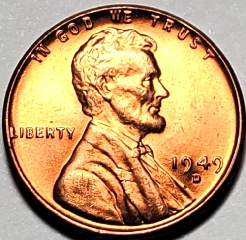 1949 D Lincoln Wheat Cent Choice BU 1c BRILLIANT UNCIRCULATED From OBW Roll