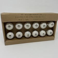 Ceramic Drawer Cabinet Doorknob Pulls Knobs Set of 12 White