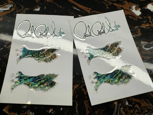 2Pcs PRS Guitar Bass Les Paul Model Headstock UV Transfer RAISED Decals Sticker