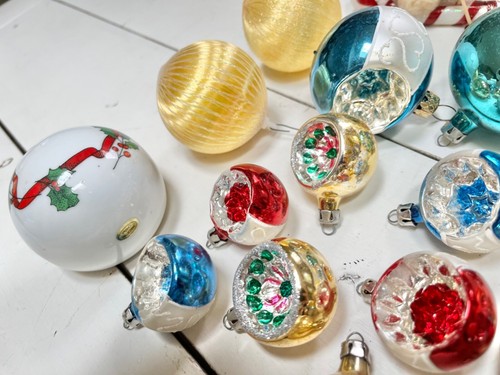 Glass Vintage Christmas Tree Ornaments Retro Mercury Indent Balls Decoration Lot - Bild 3 von 8