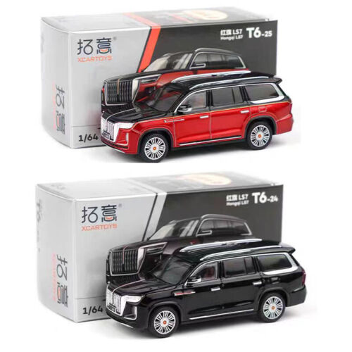 XCarToys 1:64 HongQi LS7 Black/Red Diecast Model Car - Picture 1 of 8