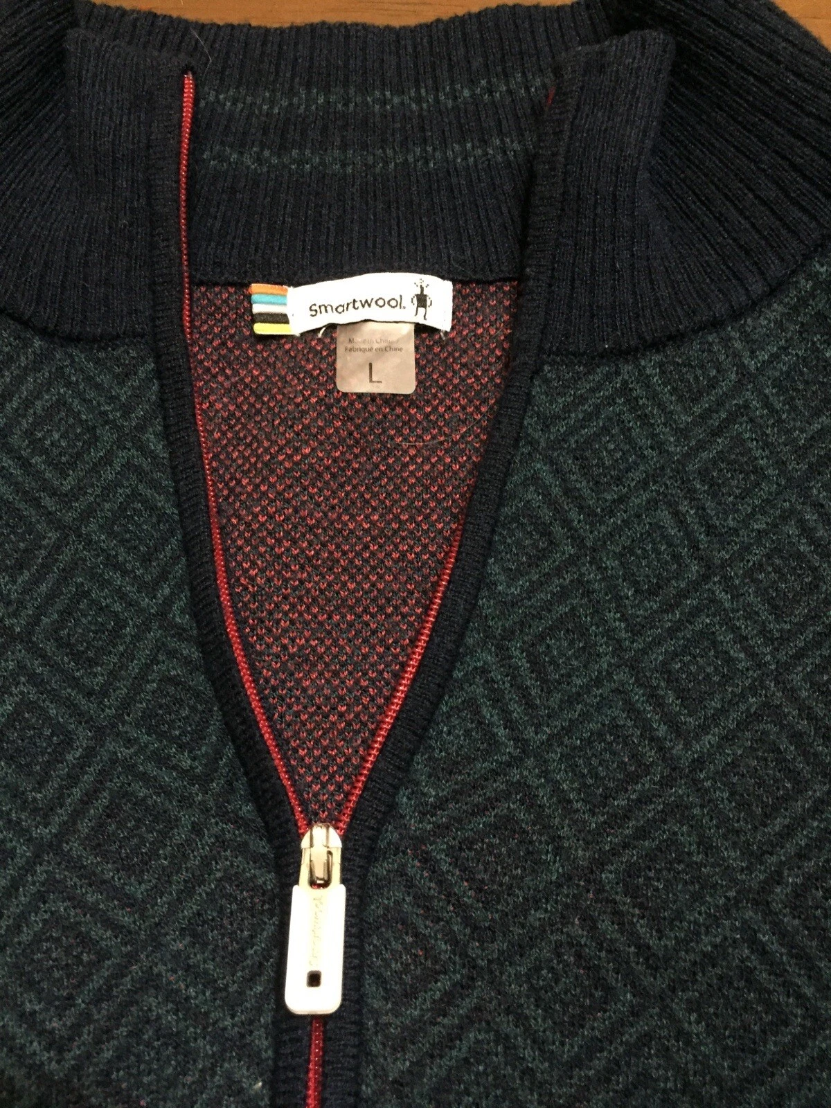 smartwool wool 1/4 zip red sweater