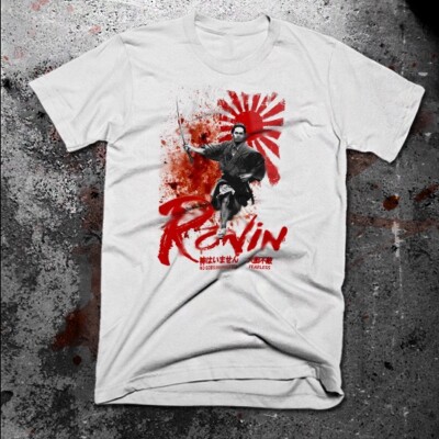 Samurai T-Shirt Japanese Warrior Bushido Code Kanji Shogun Katana Steele Sword 
