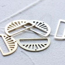 Solid Brass Half Round Charm - 30x17mm 4562C