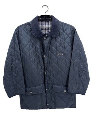 Belfe Belfe Mens Quilted Jacket Blue 50 Large Snap Pockets