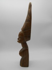 05 ) ART AFRICAIN :  SCULPTURE / STATUE BUSTE DE FEMME EN BOIS KENYA