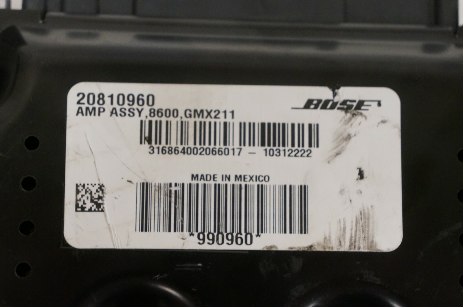 2006-2013 Chevrolet Impala Stereo Bose Audio Amplifier OEM GMX211 20810960