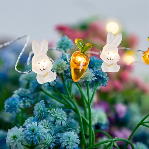20 LED Light String Bunny Rabbit Carrot Shaped Decoration Light 2M/6.6Ft - Picture 5 of 24