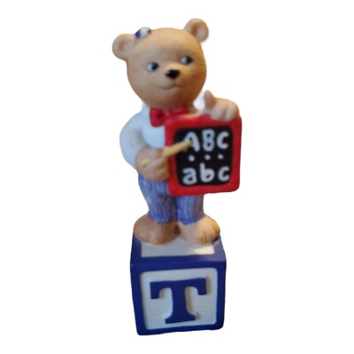 1992 Bronson Letter ''T'' for Teddy The Teacher The Alpha Block Bear Figurine 