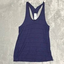 Splendid Tank Top Womens XL Purple Black Stripe Knotted Racerback NEW
