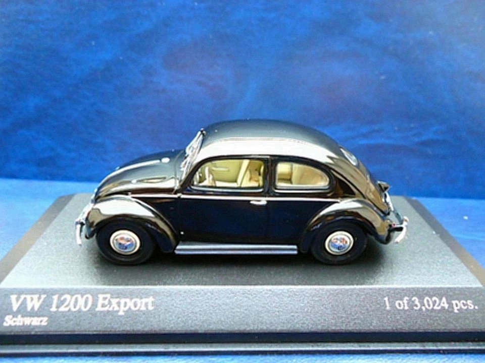 Volkswagen VW Käfer 1200 Brezel Export Di Minichamps 1:43 Nero 400051200 - Immagine 4 di 4
