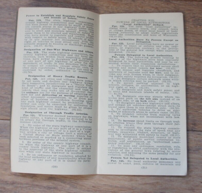 Vintage 19291930 Milwaukee Journal Edition Wisconsin Automobile Laws
