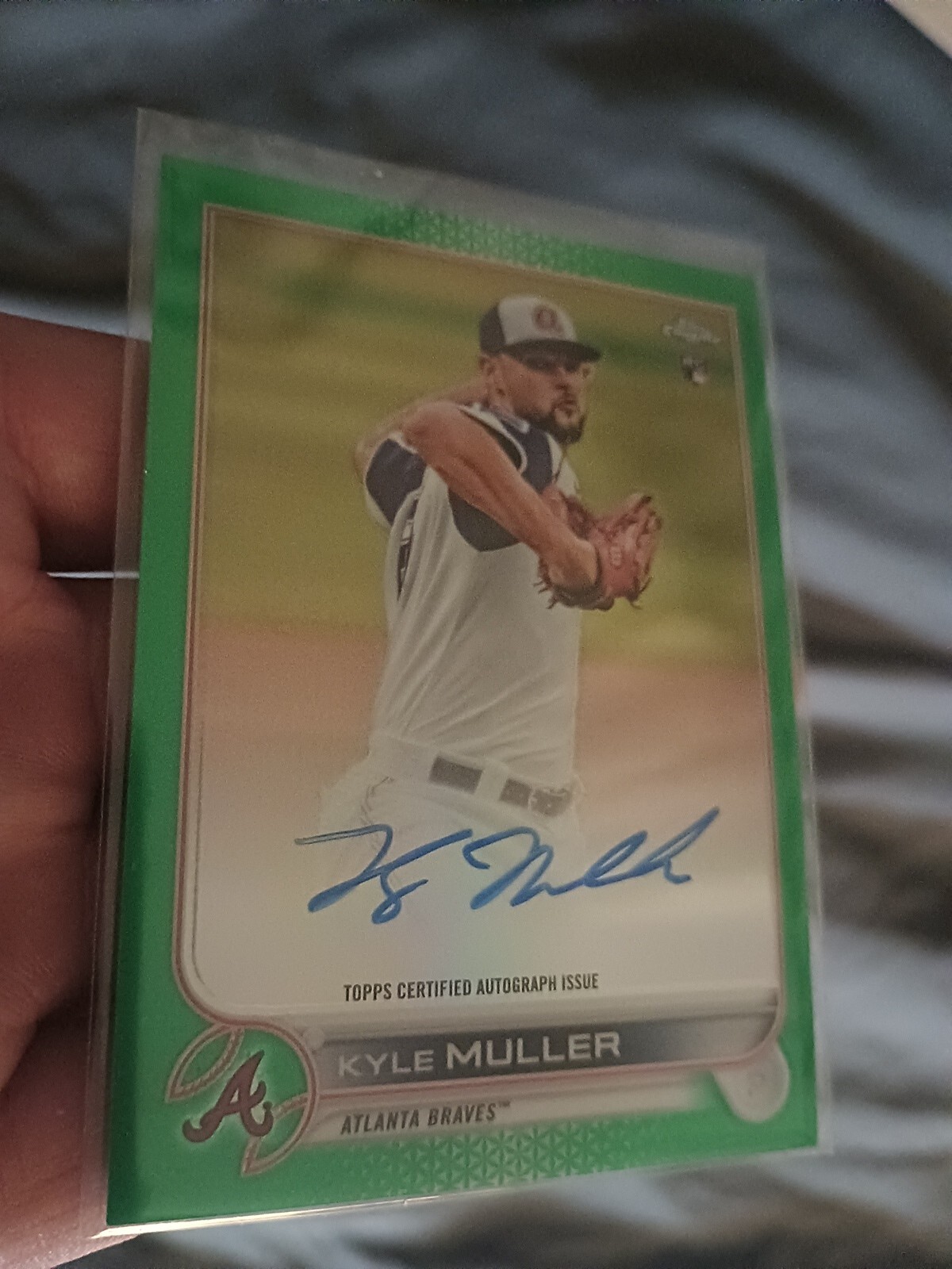 2022 topps chrome green refractor autograph 70/99 #RA-KM Kyle Muller (AU,RC)