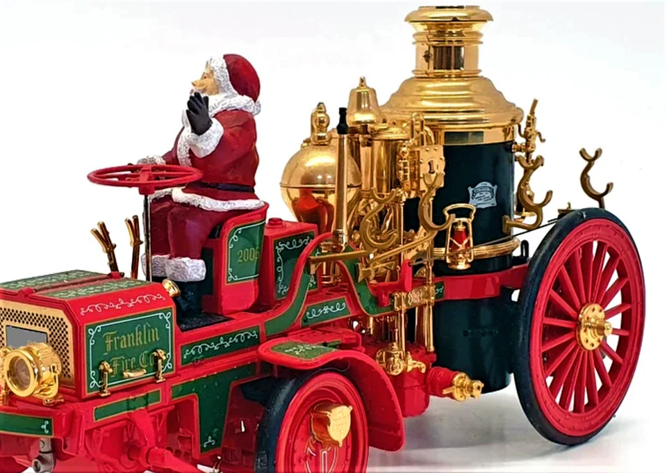 Ford Fire Engine Truck Pumper Red Santa Christmas Antique Metal Car Pickup GT - Image 3 of 4