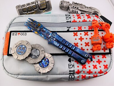 Moyeworks Everyday Carry EDC Timascus Balisong Fork Ultra Rare Tactical Trainer