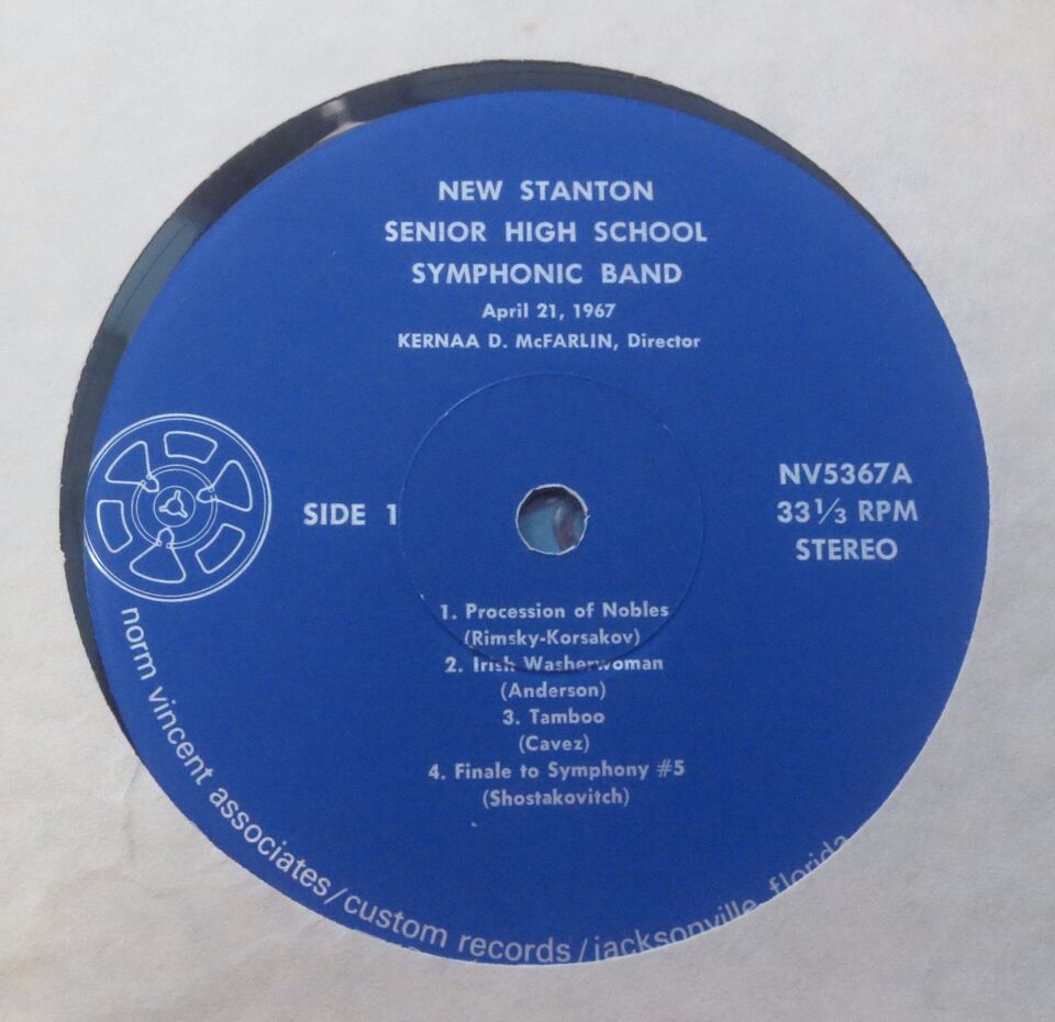 NEW STANTON HIGH SCHOOL (Jacksonville, FL) 1967 Band Concert LP Vinyl
