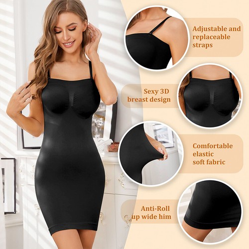 Women Body Shaper Strapless Slip Dress Tummy Control Under Dresses Shapewear US - Picture 3 of 21
