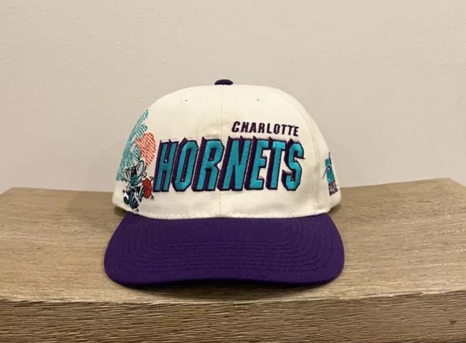 Vintage Charlotte Hornets Sports Specialties Shadow Snapback Hat Kobe Draft Day