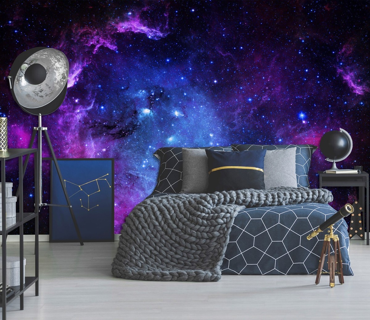 3D Purple Space S042 Wallpaper Mural Self-adhesive Removable