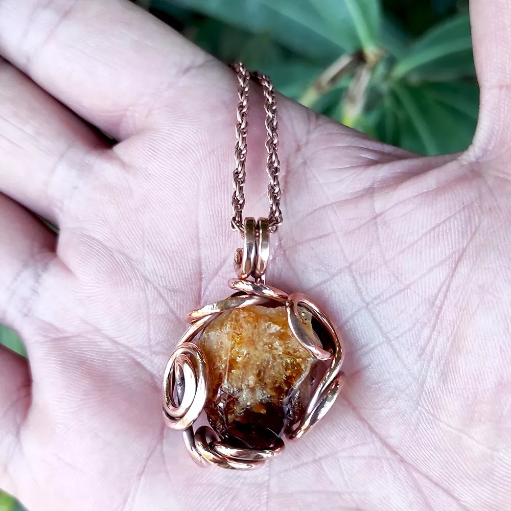 Natural citrine 2024 crystal necklace