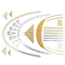 1 Sheet Metallic Jewelry Flash Tattoo Temporary Tattoos Stickers Body Art Tattoo