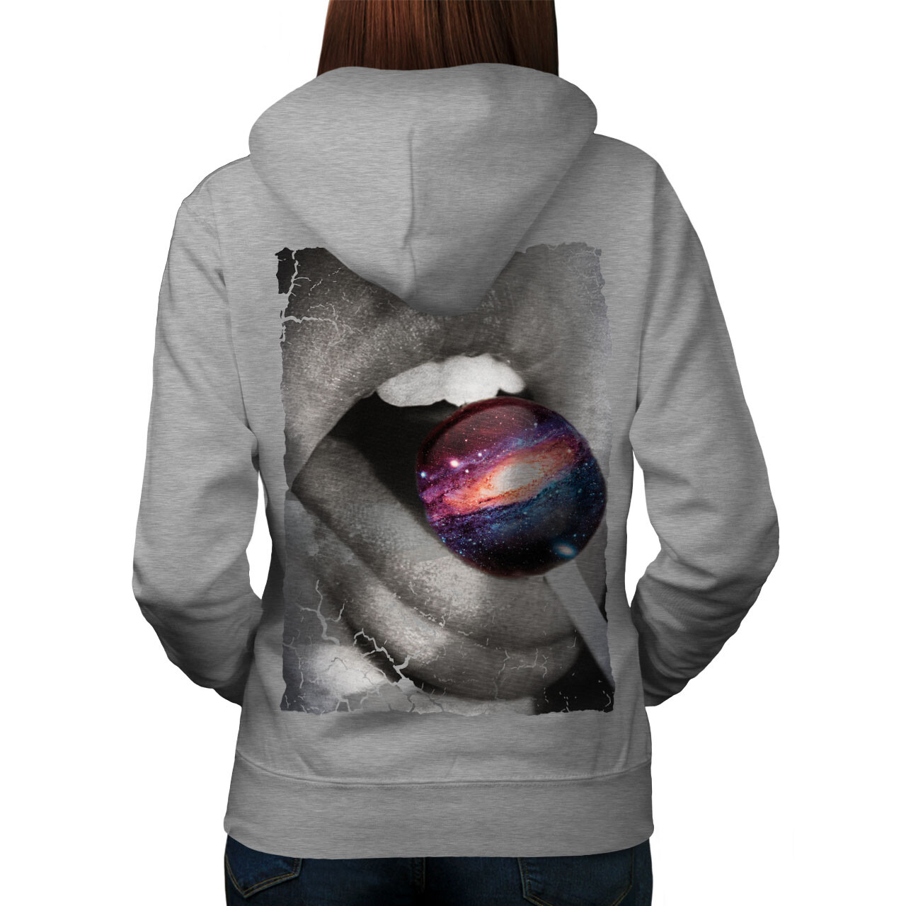 Wellcoda Candy Milky Way Space Solar Womens Hoodie Back