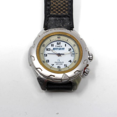 Timex Reef Gear Indiglo WR 50M Watch CR1216 Cell Stainless Steel Back Untested!