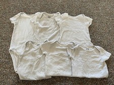 Carter's Boys Set of 6 White Bodysuits 6-12M