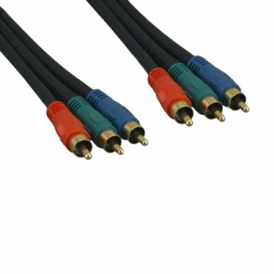 6' Premium 3RCA Component Male to Male Video Cable VCR DVD Player to TV Monitor