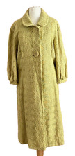 Betty Jackson Black Label Textured Coat Size 18 Green Vintage 60’s Style Cotton