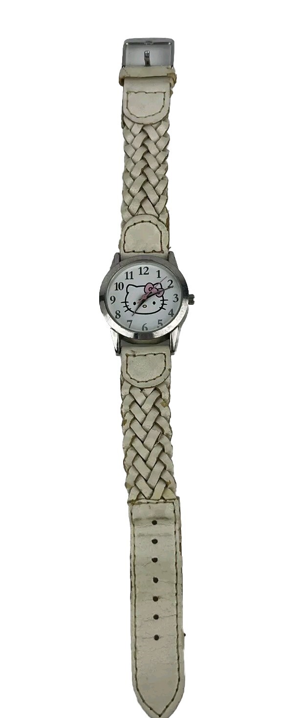 Hello Kitty Watch 2013 Sanrio HKAQ 2875 Kitty Face White Band New Battery MZB