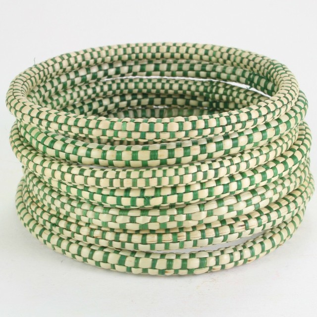 ONE woven raffia bangle bracelet. Handmade by women in Rwanda