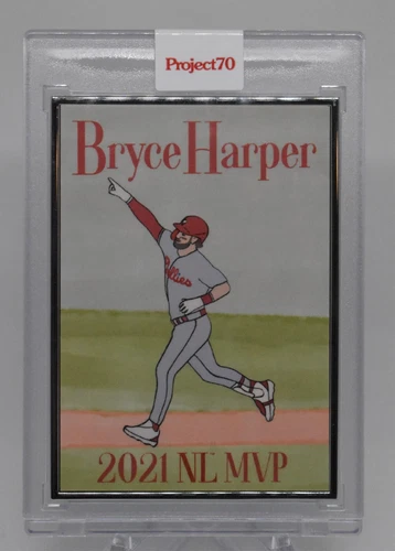 2021 TOPPS PROJECT 70 BRYCE HARPER BY OLDMANALAN AP 1/51 SILVER FRAME #830