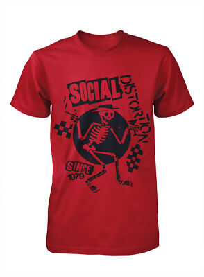 Social Distortion T-Shirt Speakeasy Checkerboard Red Skelly Skeleton Skelett