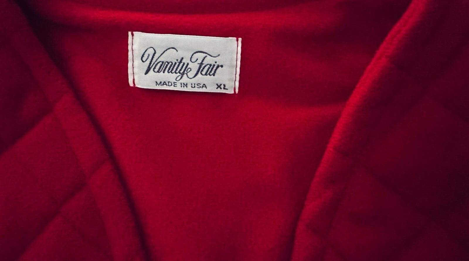VTG Vanity Fair XL robe long velour pockets zip long sleeve braided