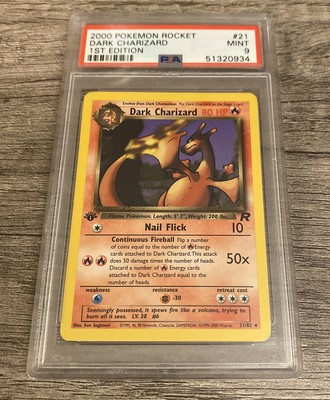 1ST EDITION DARK CHARIZARD PSA 9 MINT NON HOLO POKEMON TCG ROCKET SET 2000 21/82 | eBay