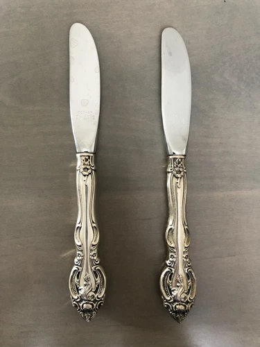 La Scala by Gorham - TWO Sterling Silver Butter Knives (6.5")