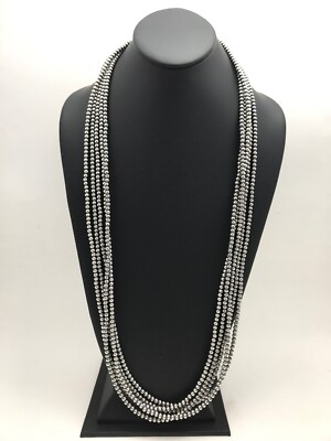 Navajo Pearls 4mm 5 Strand Sterling Silver Bead Necklace 32