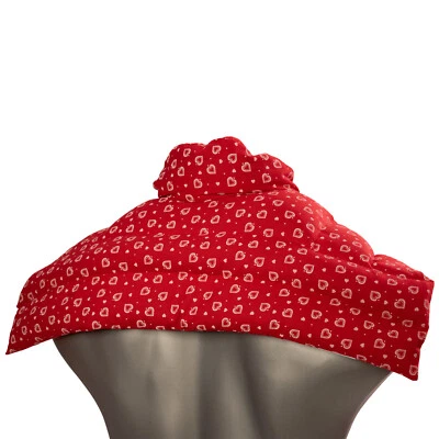 GIRAFFENLAND Nackenkissen mit Kragen | Nacken Wärme Körnerkissen Wärmekissen - Herzen-rot