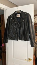 Excelled Womens Laces Leather Motorcycle Jacket Size 16