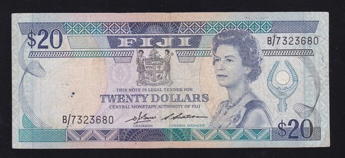 FIJI --- 20 DOLLARS 1986 ---- F/VF -------