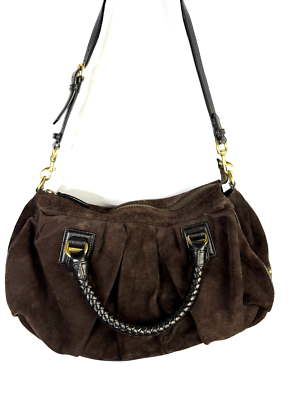 #ad Banana Republic Brown Suede Leather Hobo Bag Shoulder Satchel Boho Heavy $260