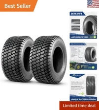 4-Ply 16x6.50-8 Lawn Tractor Tires Set of 2 - -Round Lawn Care Solution