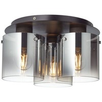 Brilliant Lampe Beth Deckenleuchte 35Cm Schwarz/Rauchglas | 3X A60, E27, 60W, G.