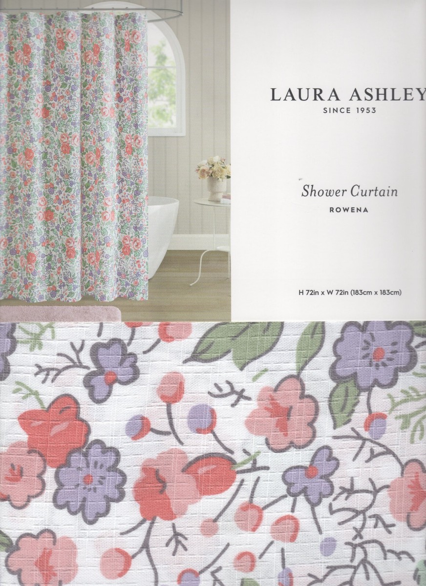 Laura Ashley Rowena Floral Multicolor Fabric Shower Curtain 72