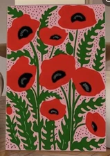 12 X 16 X 1.5 Deep bold poppy  print NEW Shipping Included