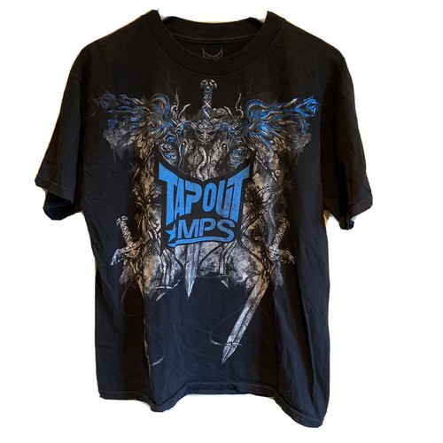 Tapout MPS Graphic T shirt Black Blue L 